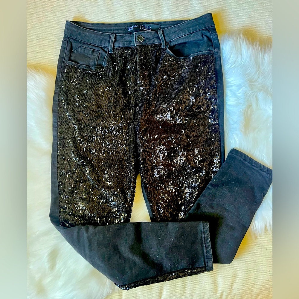 Rare! Simply Be sequined Chloe jeans